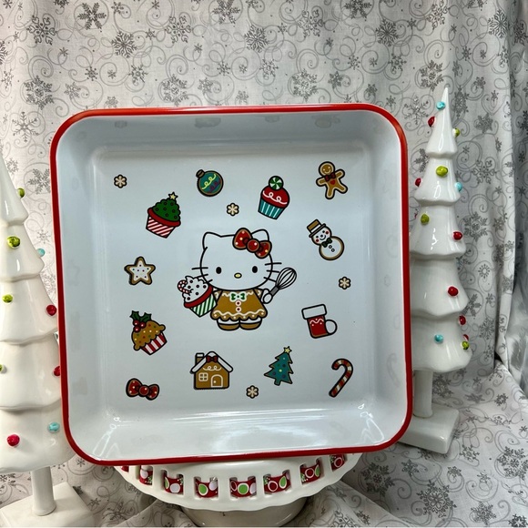 Sanrio Hello Kitty Christmas Sweet Treat Gingerbread Ceramic Baking Pan - 9"x9" - Picture 1 of 11